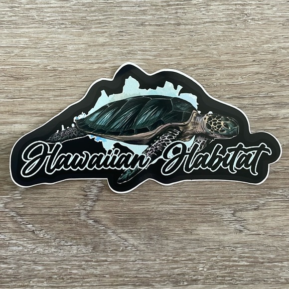 Exclusive Limited Edition Hawaiian Habitat Honu (Sea Turtle) Sticker - Picture 1 of 4